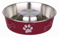 Trixie Slow Feed Plastic Coated Stainless Steel Bowl 21cm
